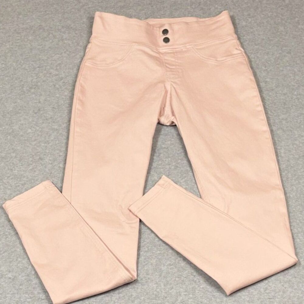 HUE women's S stretch skinny pants/leggings in a soft blush peach pink color.